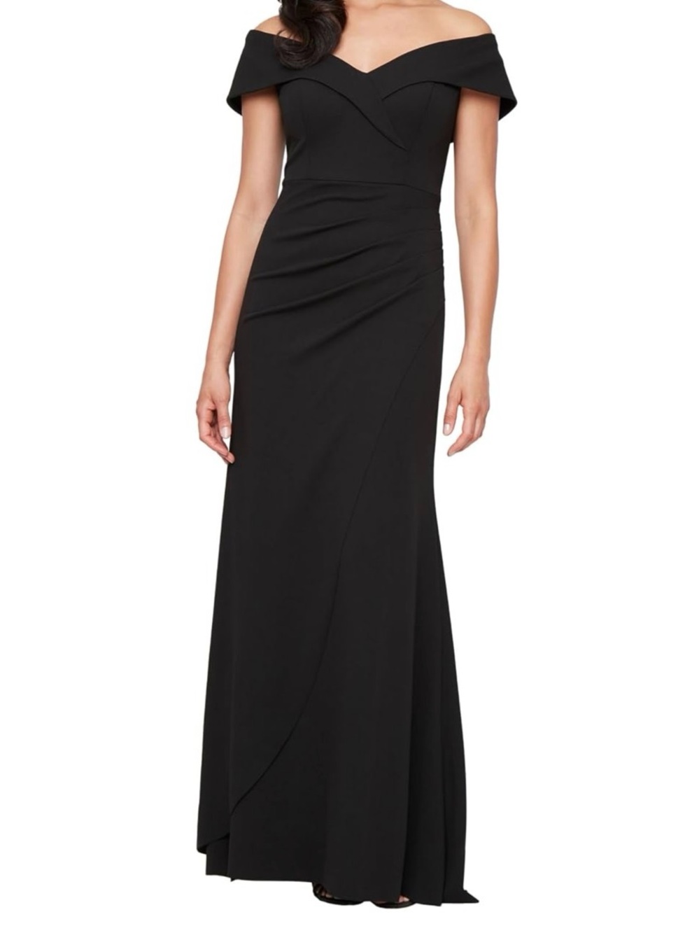 Off-Shoulder Black Evening Gown [Size 14]